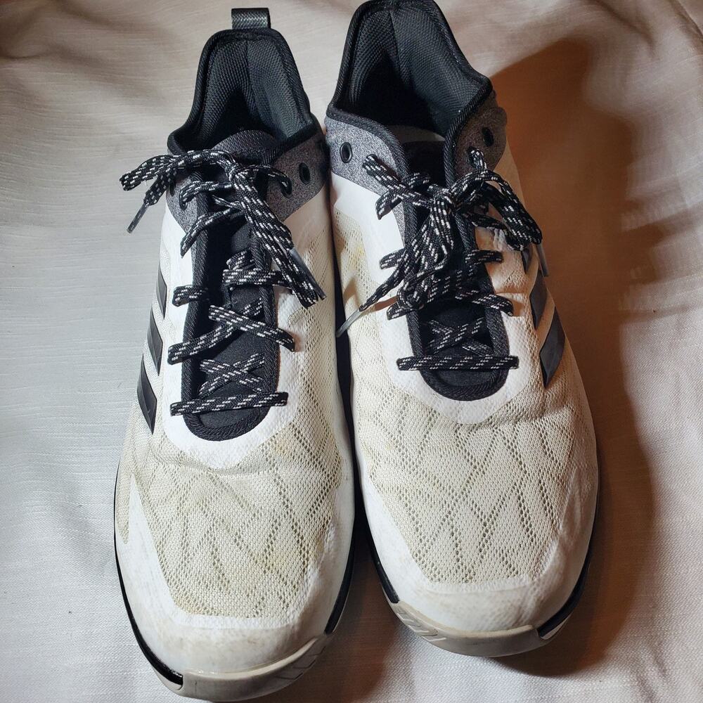 Adidas SPG 753001 Mens Size 12.5 White Black Basketball Shoes Sneakers SPG753001